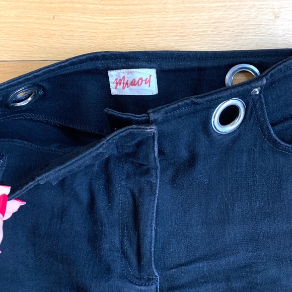 Miaou Black Straight Leg Jeans with Belt - Picture 11 of 13